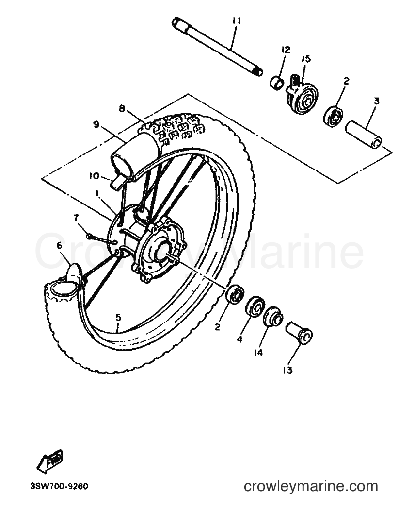 1990 Dirt Bike TT600 - TT600 (3SW2) [010] - FRONT WHEEL