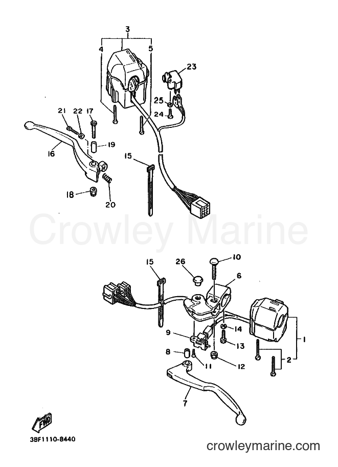 1988 Sport Bike FZR400 - FZR400 (3BF2) [010] - HANDLE SWITCH & LEVER