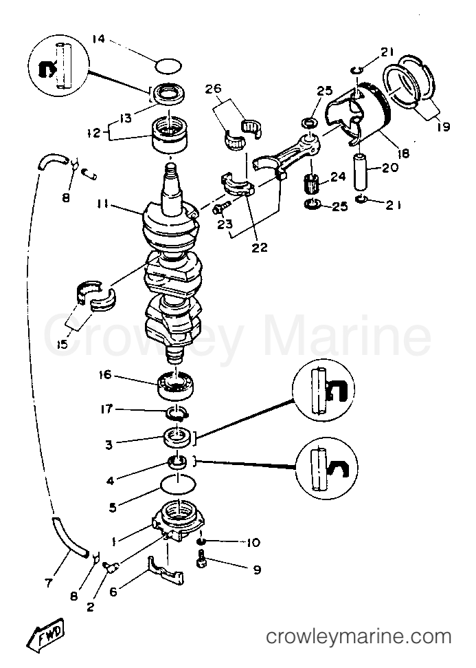 Yamaha Motors 90TLRR - CRANKSHAFT PISTON