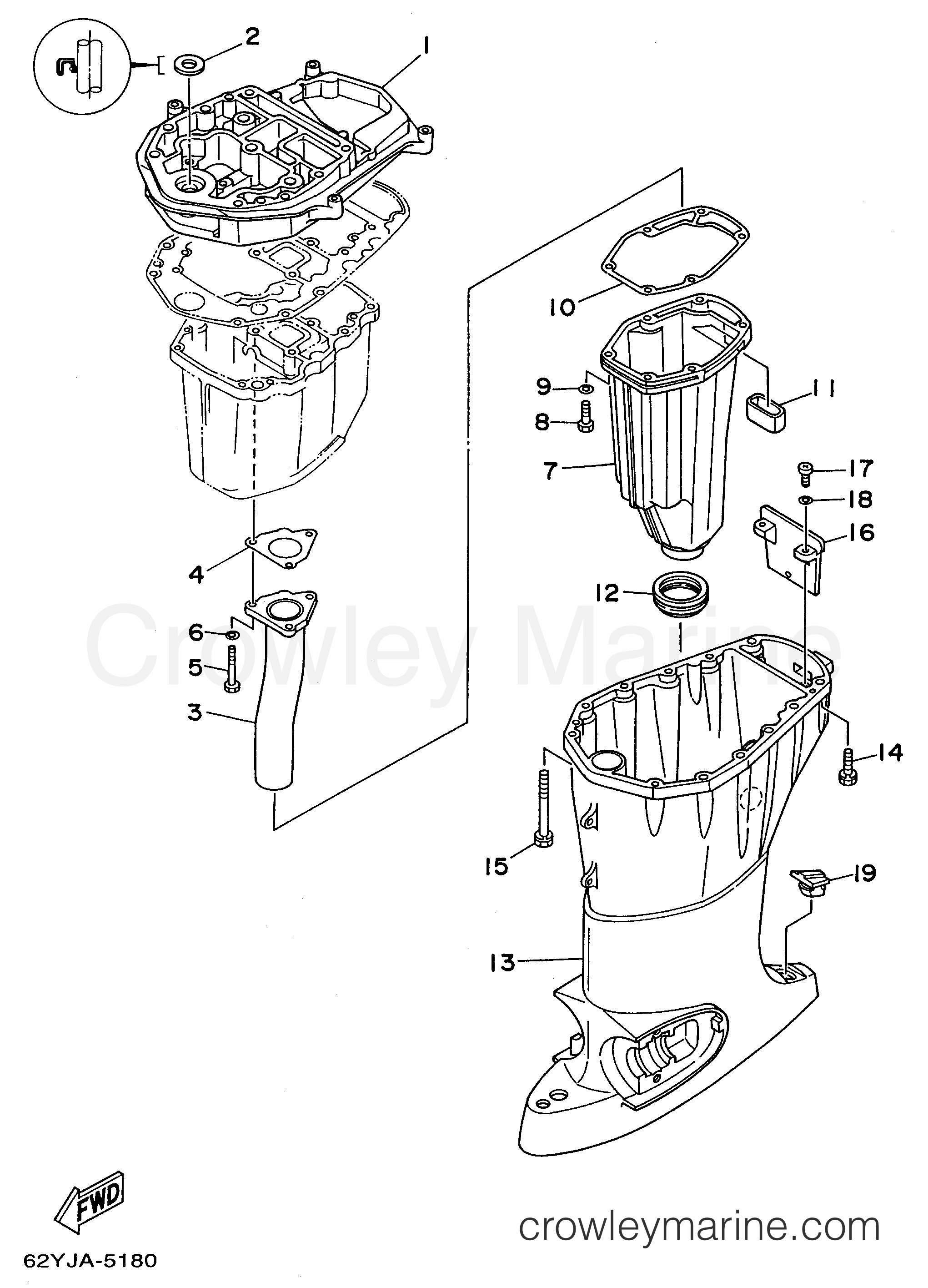 Yamaha Motors F50TLRV - UPPER CASING