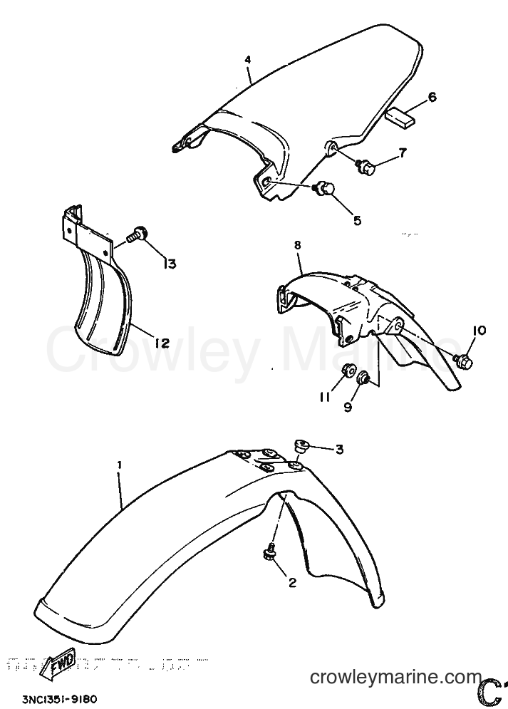 1989 Dirt Bike DT125R - DT125R (3PY1) [999] - FENDER
