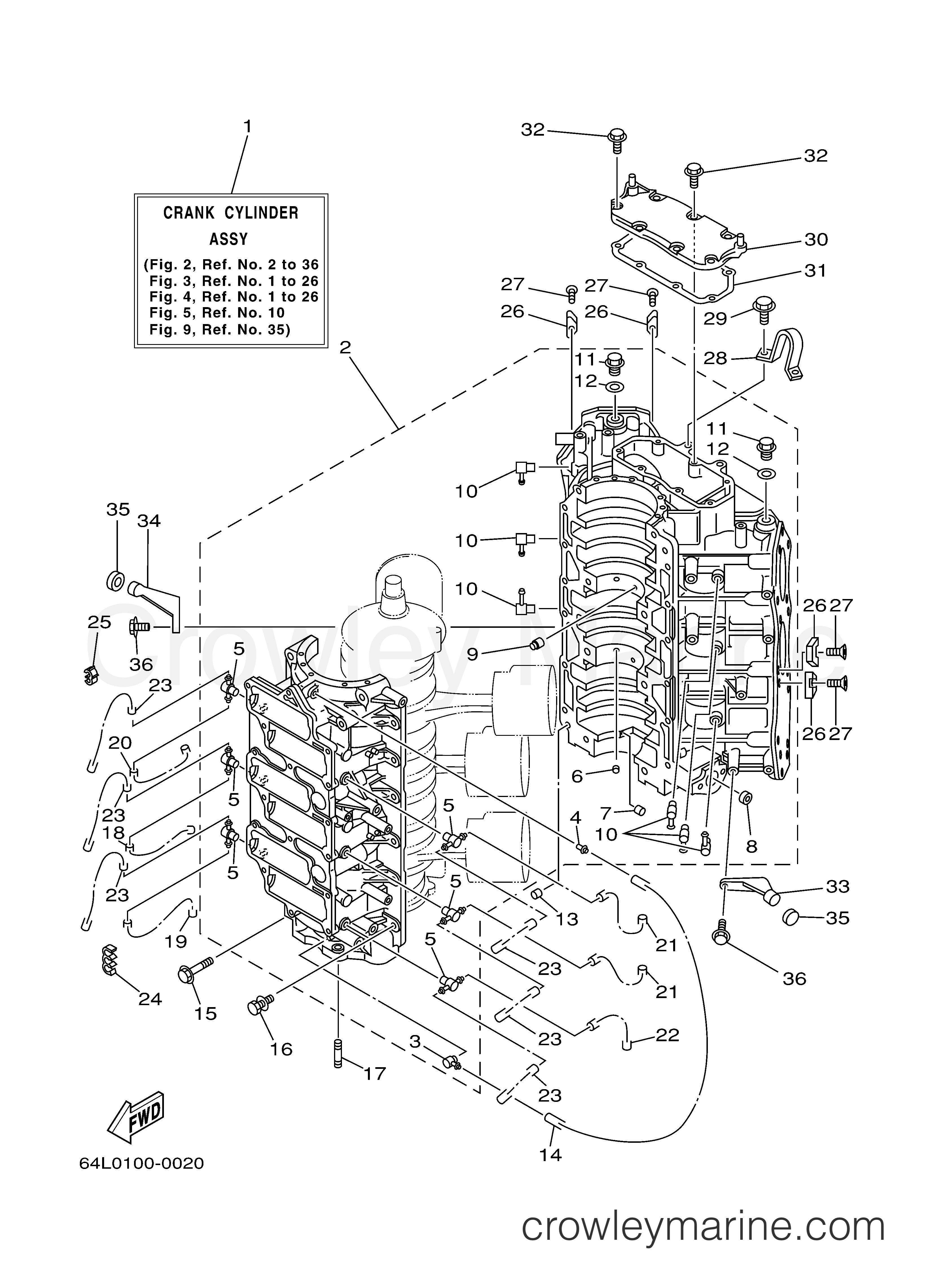 Yamaha Motors V150TLRY - CYLINDER CRANKCASE 1