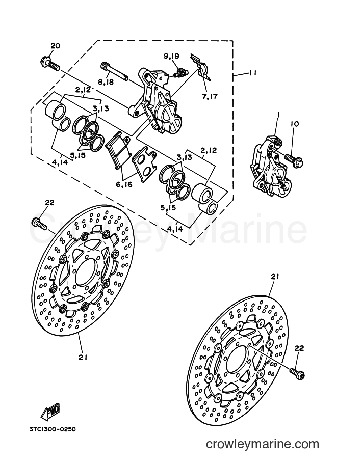 Yamaha Motors TZ250 (3TC1) [020] - FRONT BRAKE CALIPER