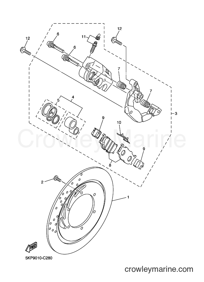 Yamaha Motors XVS400 (35C2) [010] - FRONT BRAKE CALIPER