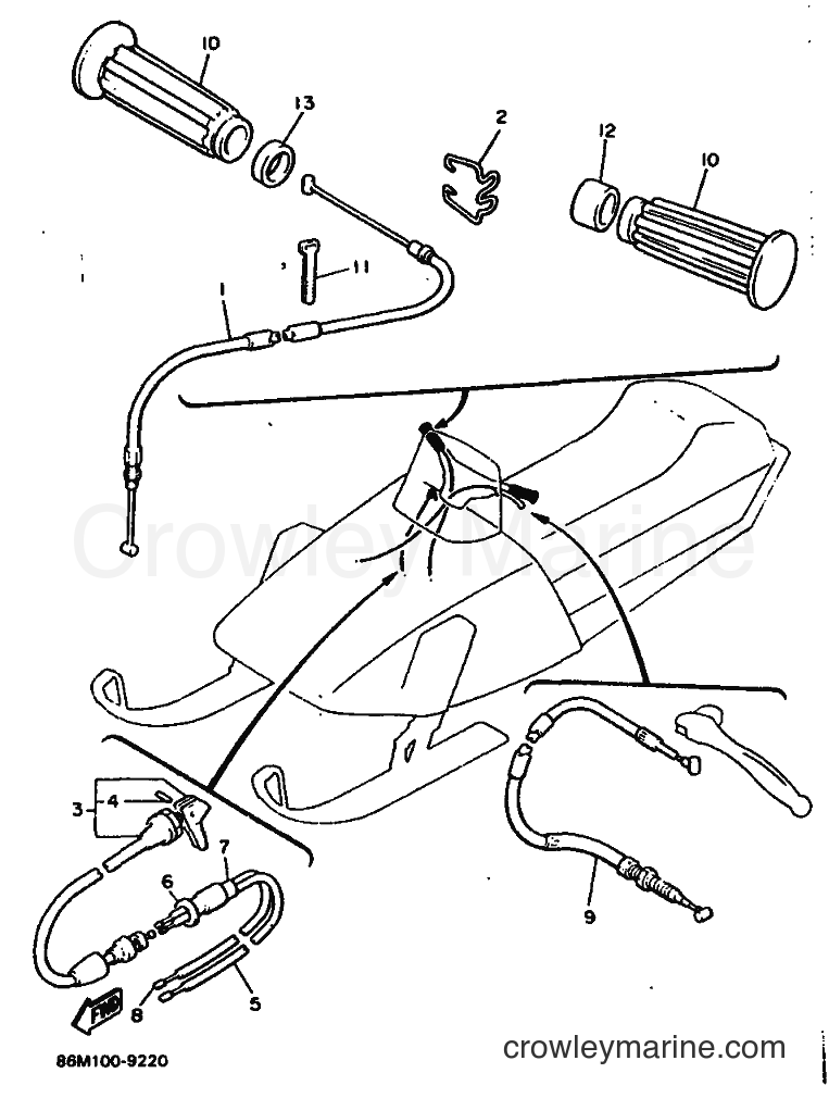 1989 Snowmobile EX570 - EX570 (86M1) [999] - CONTROL CABLE