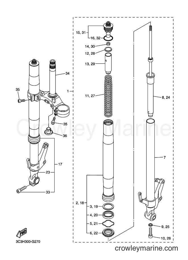 2009 Street Bike FZ1-NA - FZ1-NA (22C6) [010] - FRONT FORK