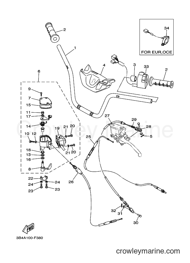 Yamaha Motors YFM700FWAD (3B4C) [010] - STEERING HANDLE & CABLE
