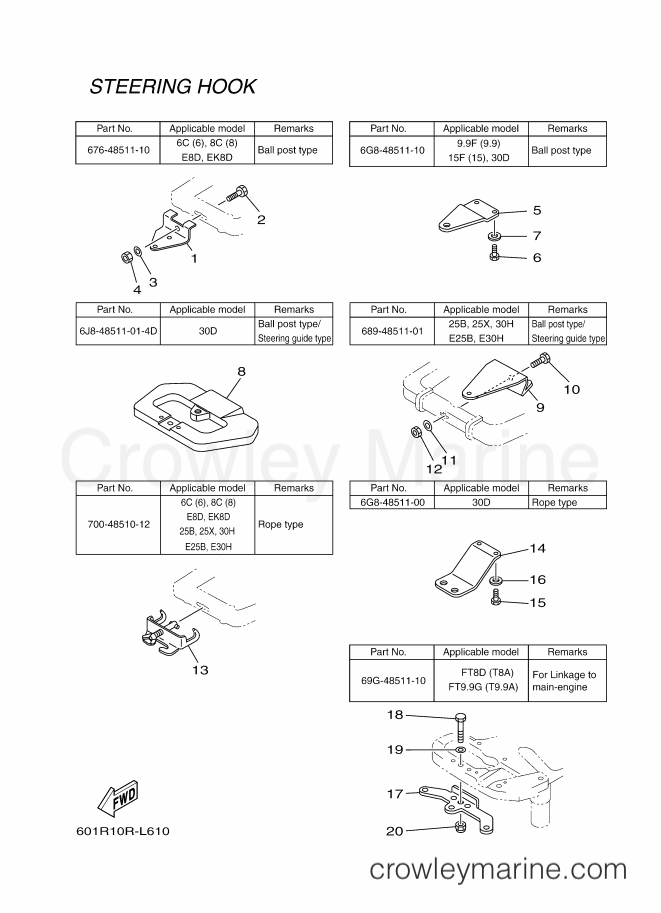 Yamaha Motors RIGGING REMOCON-2012 (601R) [010] - STEERING HOOK 3