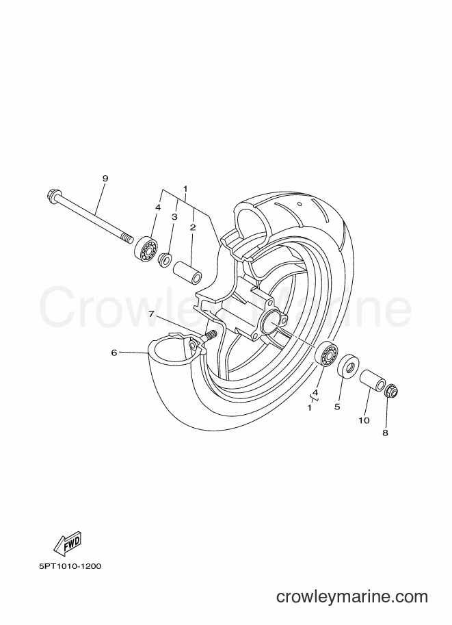 2001 Scooter CV50ZR - CV50ZR (5PT1) [010] - フロントホイール