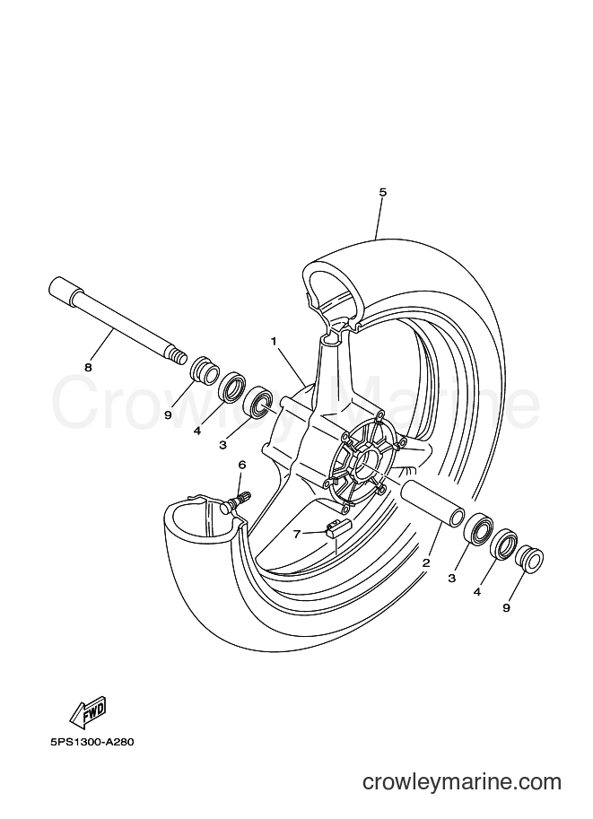 2008 Street Bike TDM900 - TDM900 (5PSE) [010] - FRONT WHEEL