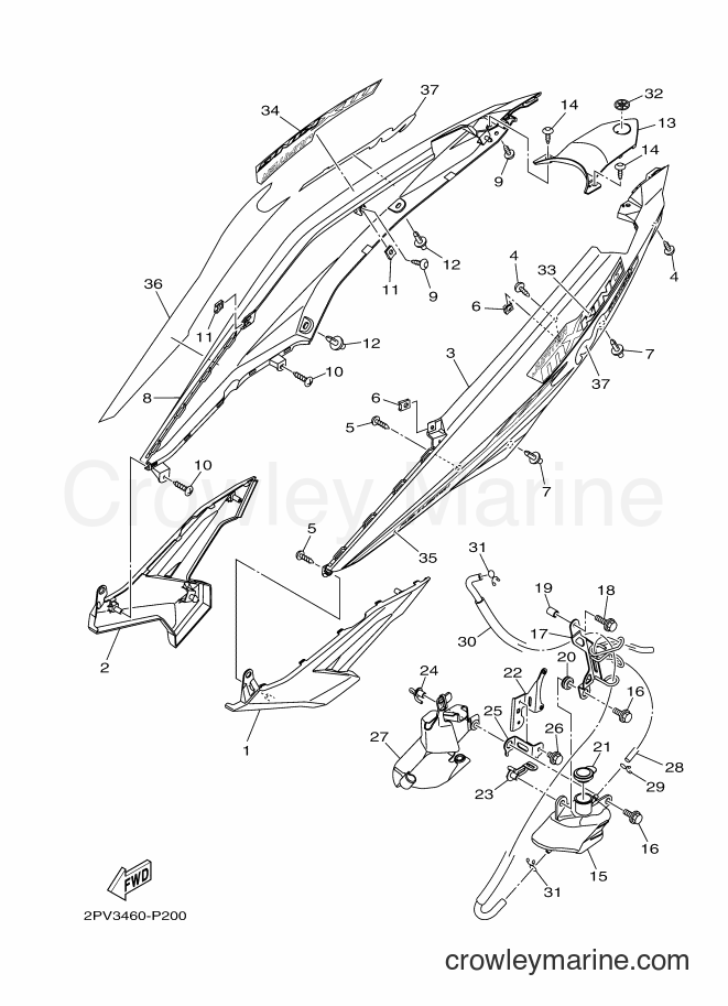 2015 Scooter T150 - T150 (2PV3) [010] - SIDE COVER