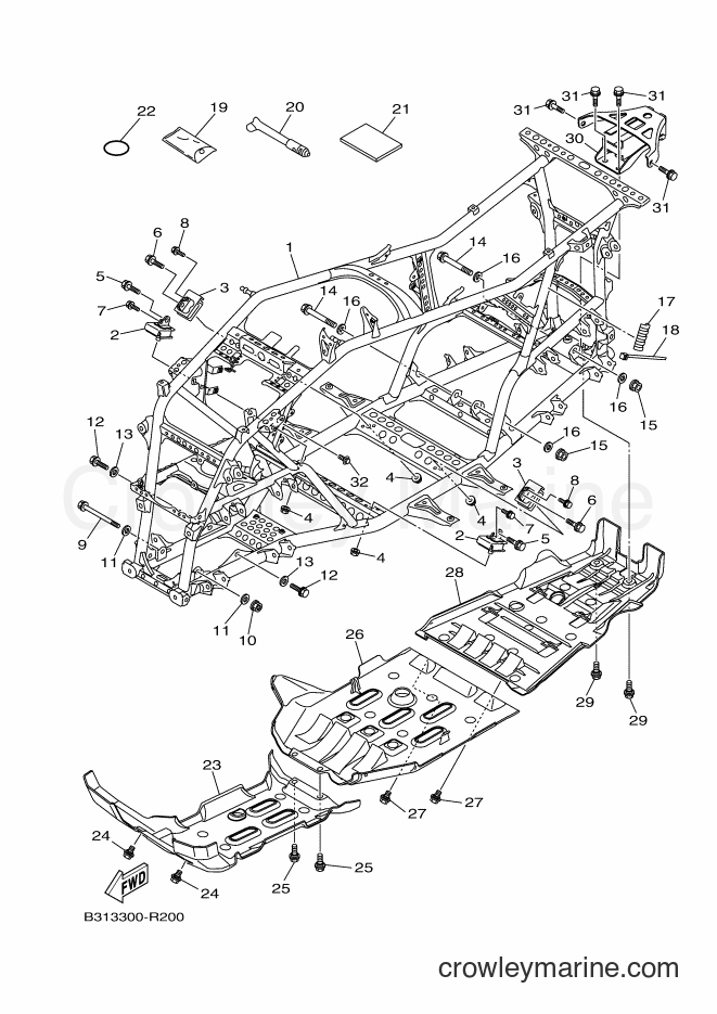 Yamaha Motors YFM700FWAD (B4FF) [010] - FRAME