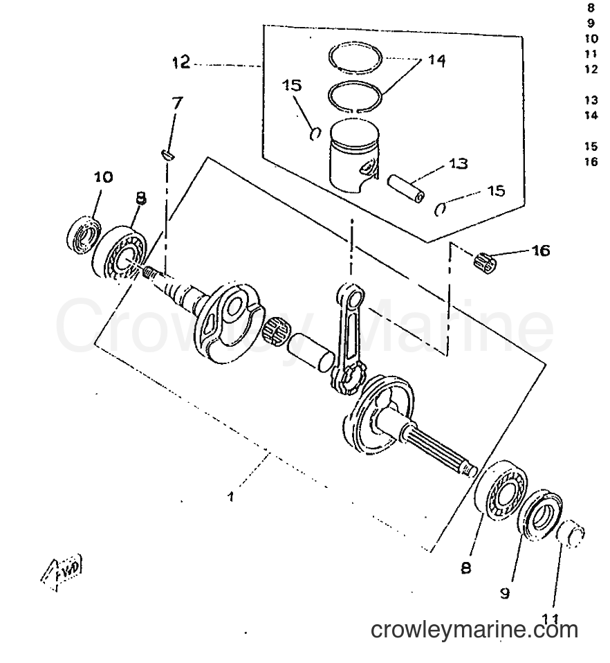 1998 Scooter CW50RSP - CW50RSP (5DX1) [010] - CRANKSHAFT & PISTON