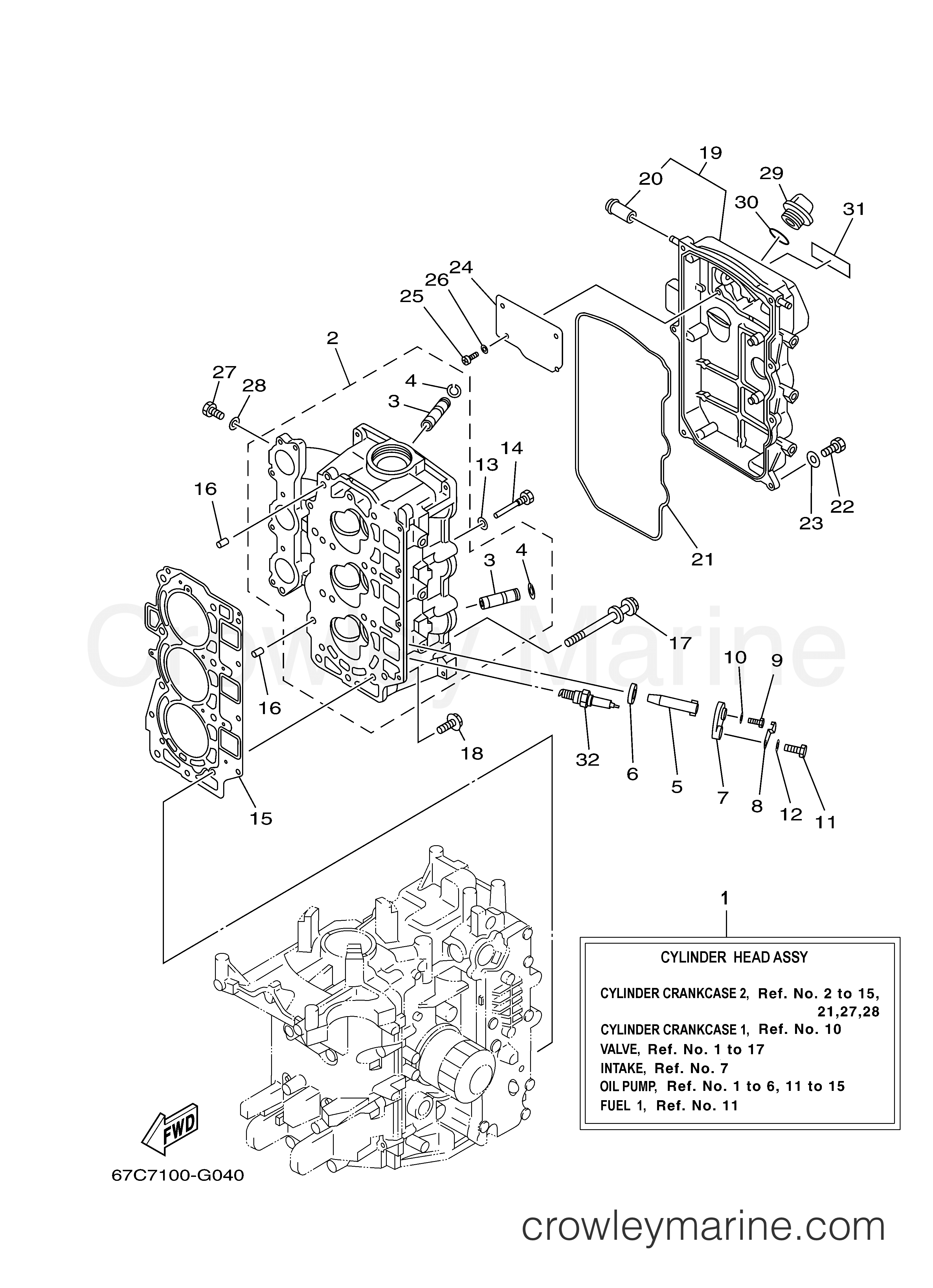 Yamaha Motors F40BMJH - CYLINDER CRANKCASE 2
