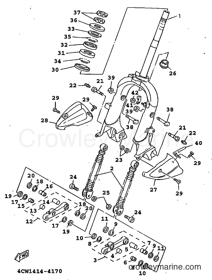 1998 Scooter XC125T - XC125T (4KY7) [010] - FRONT FORK