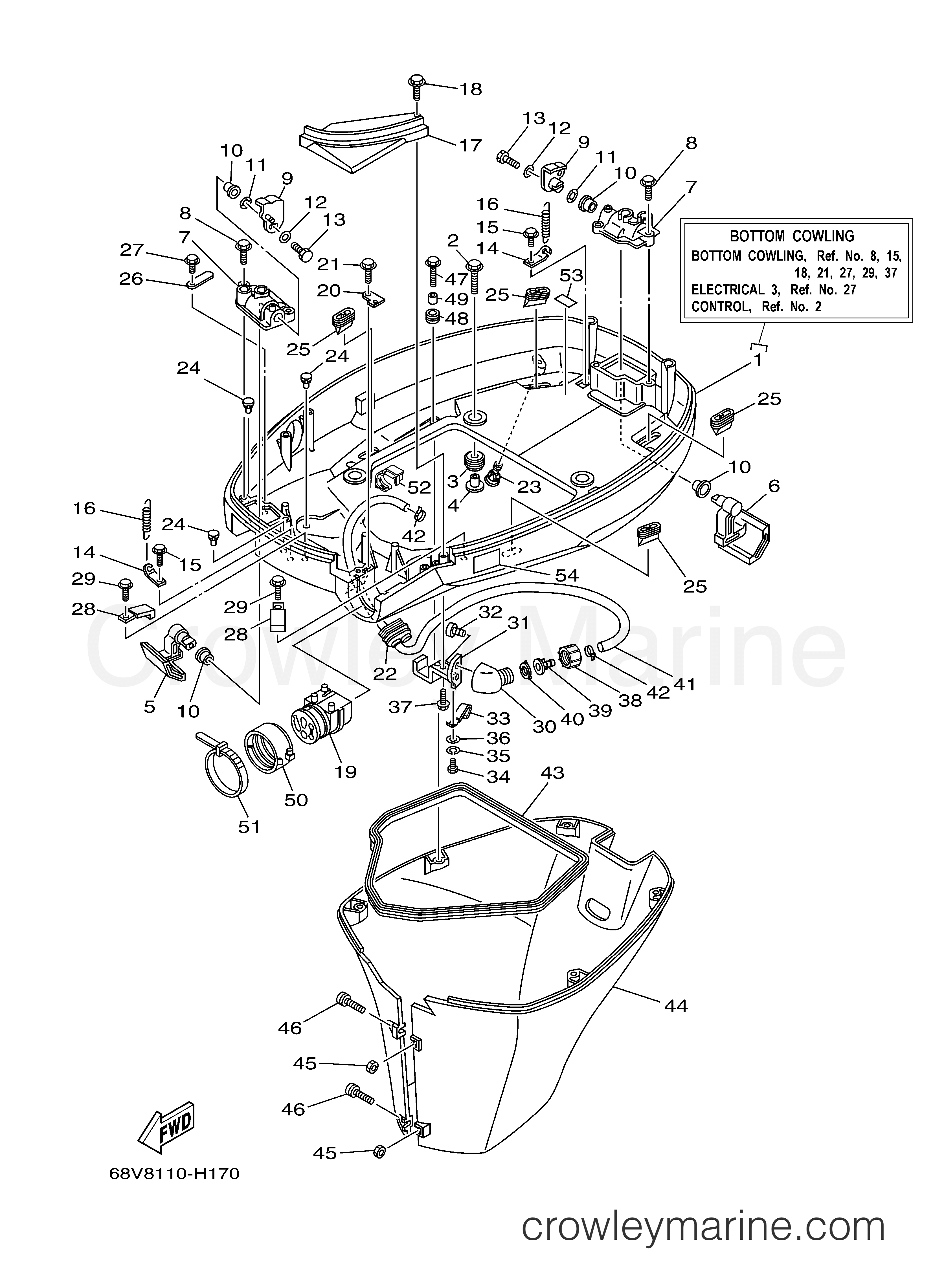 Yamaha Motors F115TXR - BOTTOM COWLING
