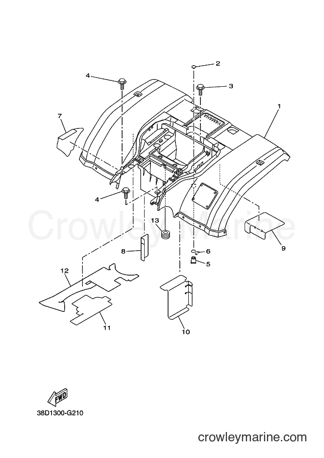 2009 ATV YFM350A - YFM350A (38D2) [030] - REAR FENDER