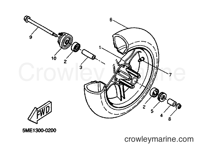 2001 Scooter YQ100 - YQ100 (5ME4) [030] - FRONT WHEEL