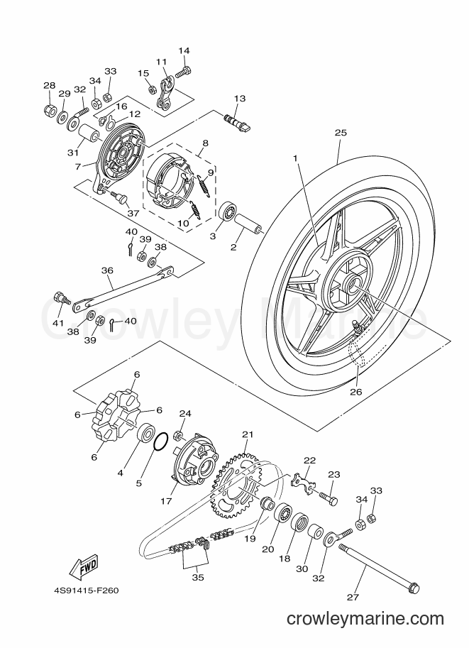 2014 Scooter T110C - T110C (40BB) [010] - REAR WHEEL