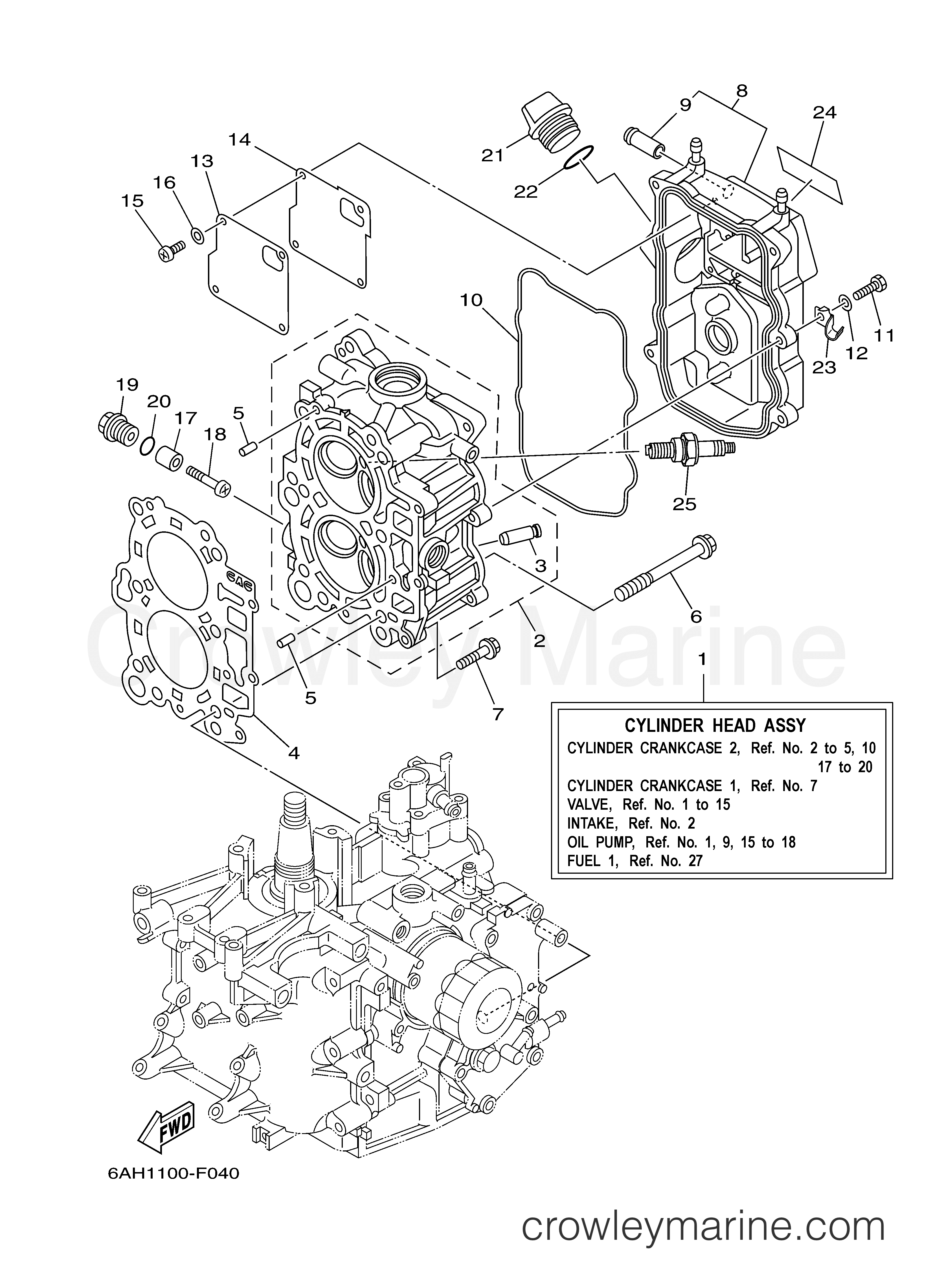 Yamaha Motors F15CESH - CYLINDER CRANKCASE 2