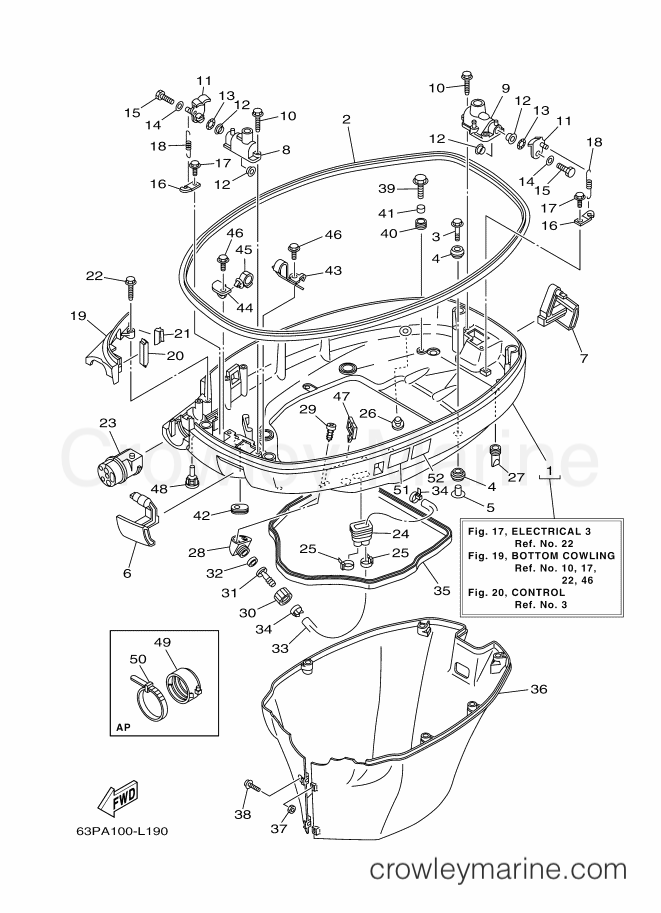 Yamaha Motors F150LA-Y12 (63PA) [310] - BOTTOM COWLING