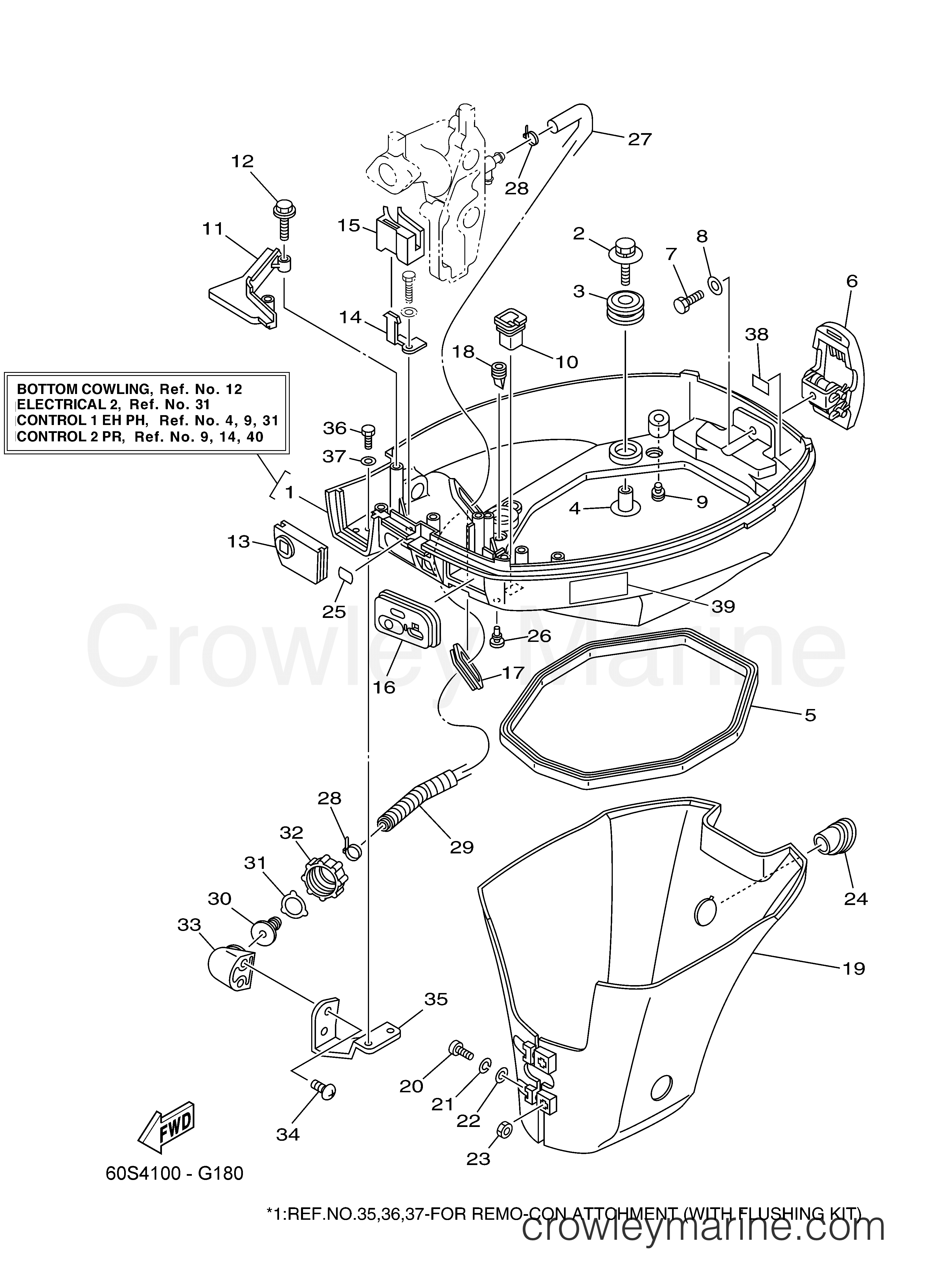 Yamaha Motors T8DPLH - BOTTOM COWLING