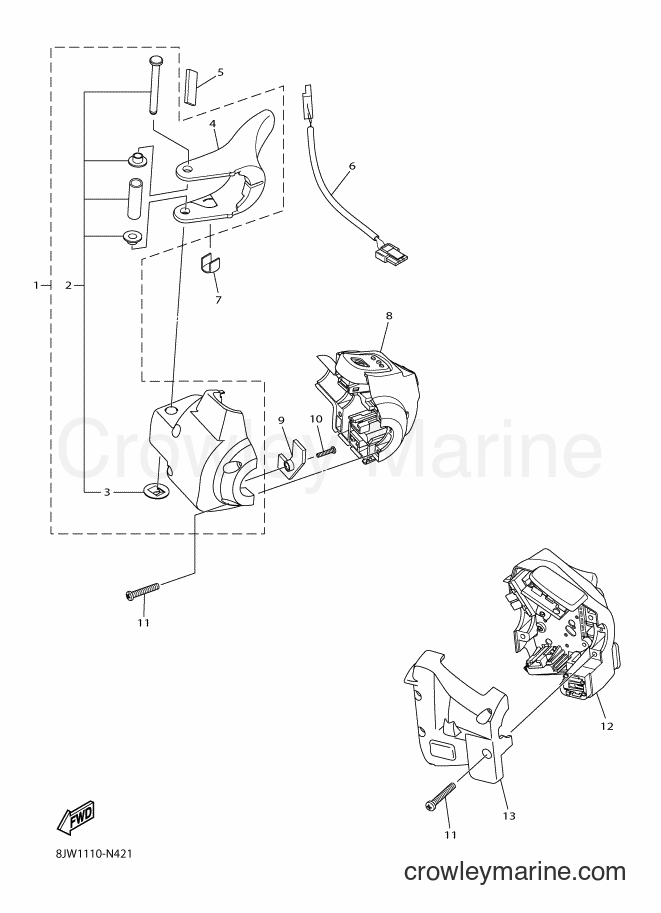 Yamaha Motors SRV10RD (8JP4) [010] - HANDLE SWITCH & LEVER