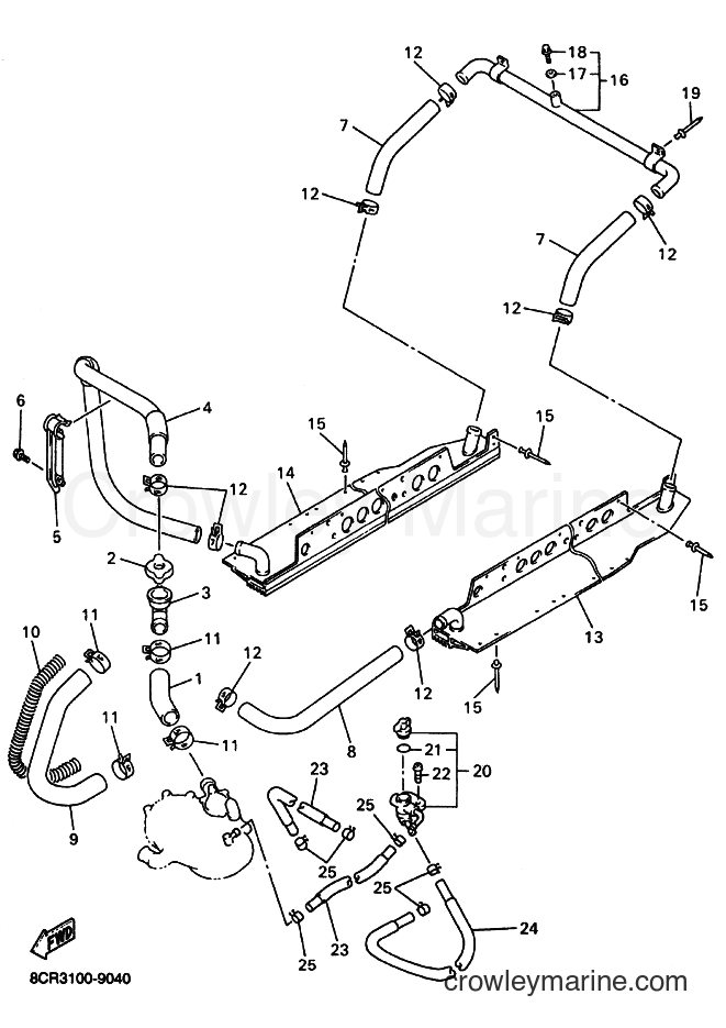 1999 Snowmobile VX600LT - VX600LT (8CS3) [010] - RADIATOR. HOSE