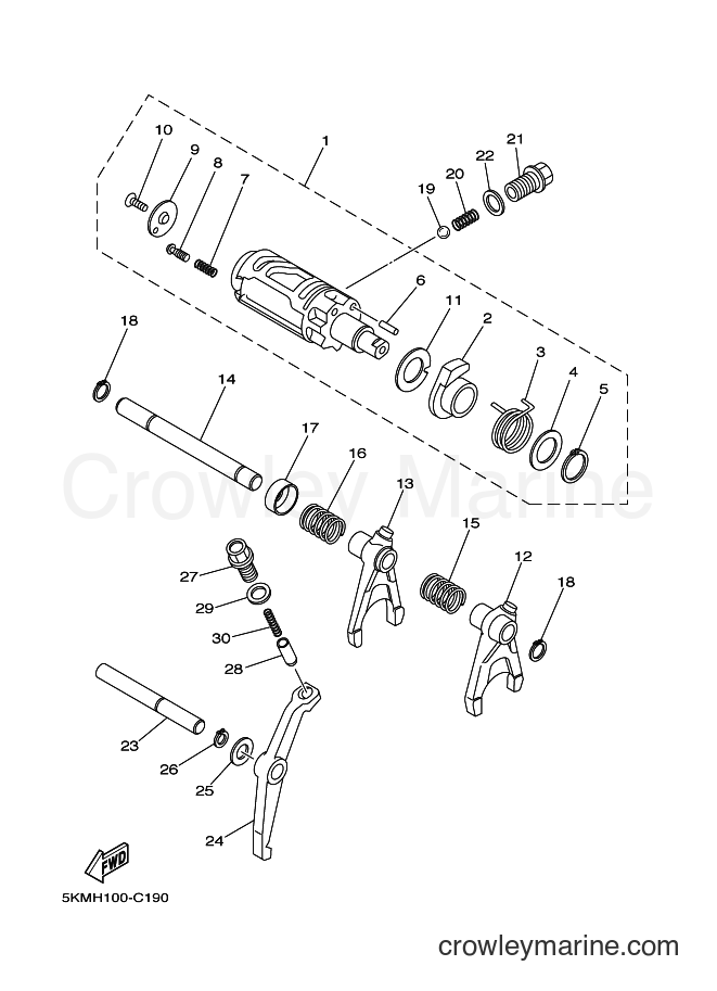 Yamaha Motors YFM660FWA (2C68) [010] - SHIFT CAM & FORK