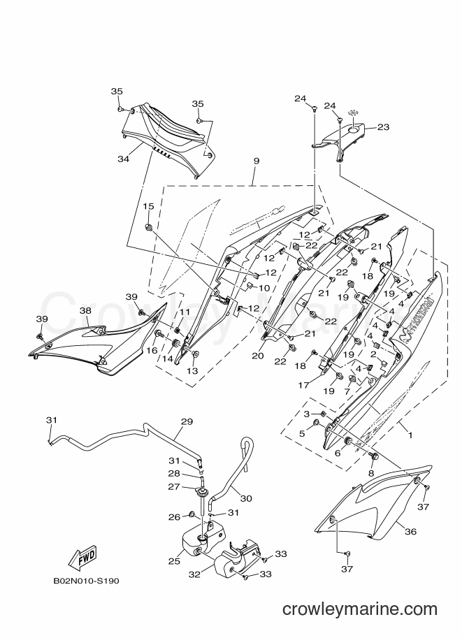 Yamaha Motors YZF-R3A (B02N) [010] - SIDE COVER