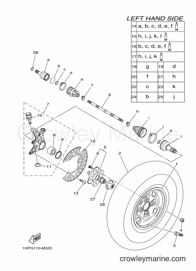 2013 ATV YFM550FWAD - YFM550FWAD (1HSD) [010] - FRONT WHEEL