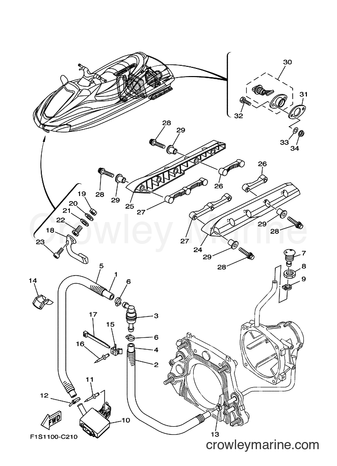 Yamaha Motors FX1100A (F1S6) [010] - HULL & DECK