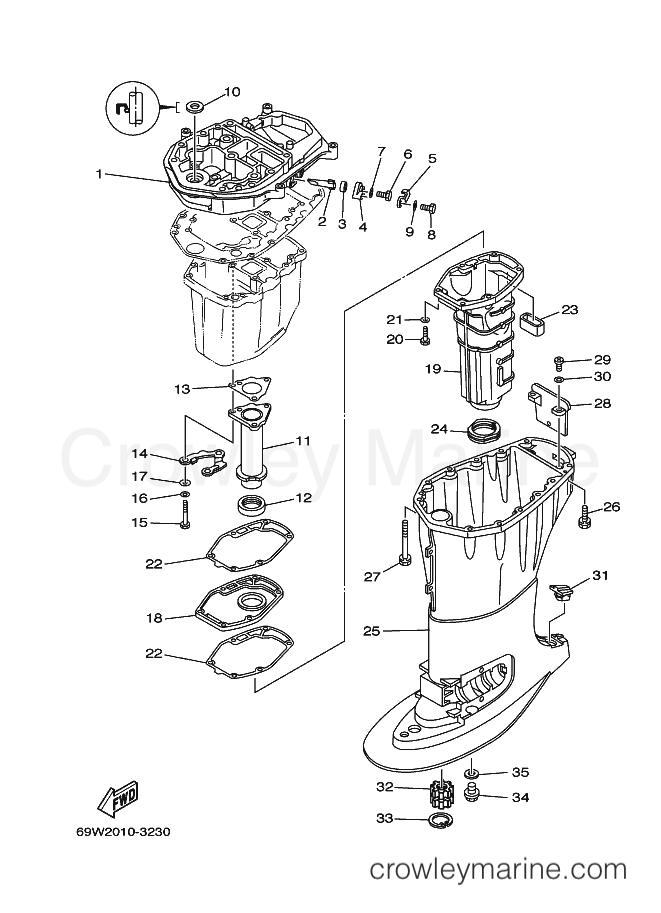 Yamaha Motors F60TJRB (69W2) [030] - UPPER CASING