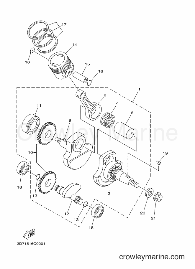 2004 Street Bike YBR125 - YBR125 (2D71) [010] - CRANKSHAFT & PISTON
