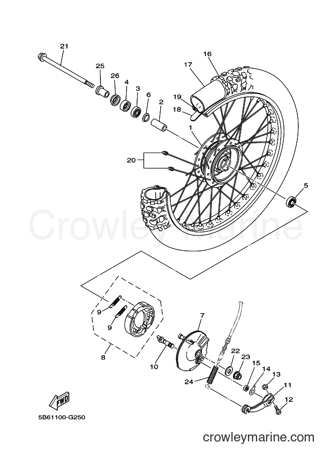 2014 Dirt Bike TT-R110E - TT-R110E (5B6U) [010] - FRONT WHEEL
