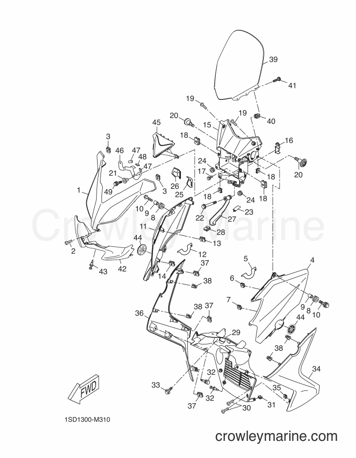 Yamaha Motors YP400R (1SD1) [050] - WINDSHIELD
