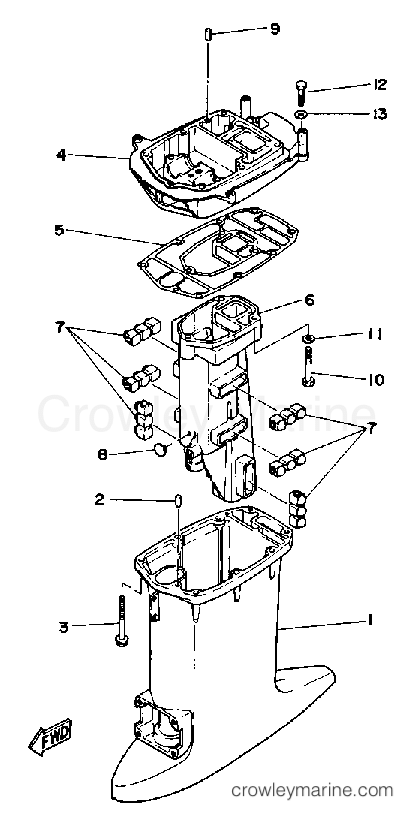 Yamaha Motors 30ESF - UPPER CASING