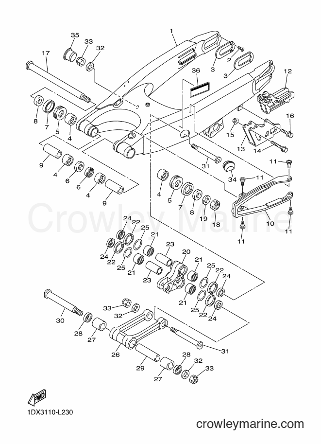 2014 Dirt Bike WR450F - WR450F (1DXA) [010] - REAR ARM