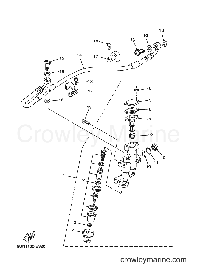 2003 Dirt Bike YZ125 - YZ125 (5UN2) [020] - REAR MASTER CYLINDER