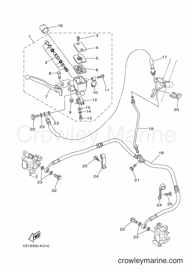 2013 ATV YFM250R - YFM250R (1BTN) [010] - FRONT MASTER CYLINDER