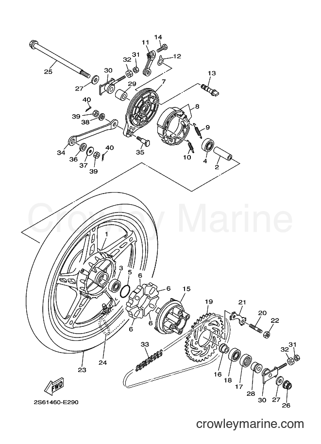 2006 Scooter T135HC - T135HC (2S61) [010] - REAR WHEEL