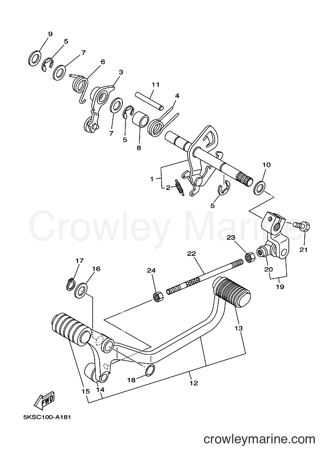 Yamaha Motors XVS1100AT (5S0C) [010] - SHIFT SHAFT