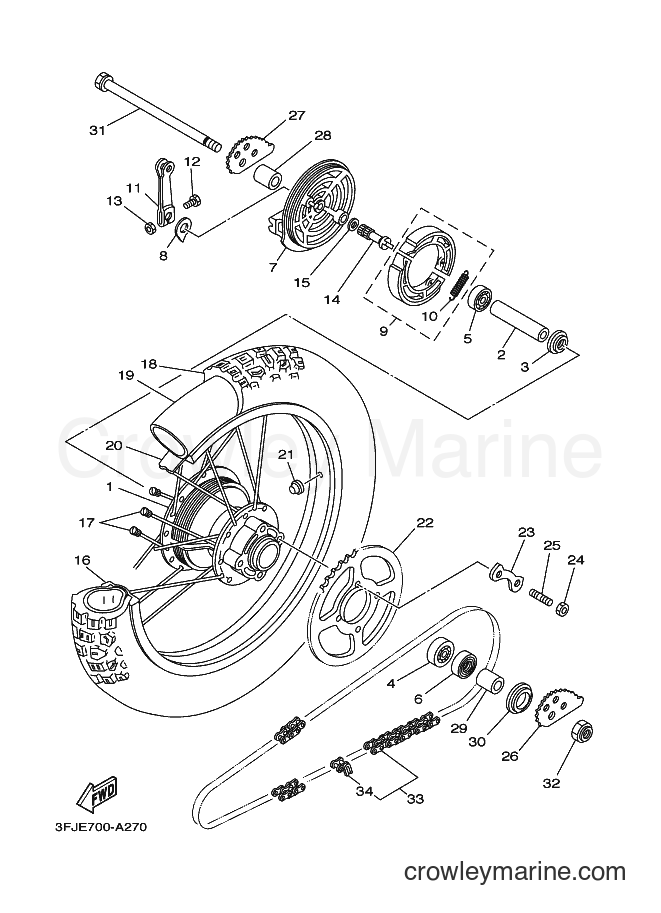 2004 Dirt Bike DT175 - DT175 (3FJF) [010] - REAR WHEEL