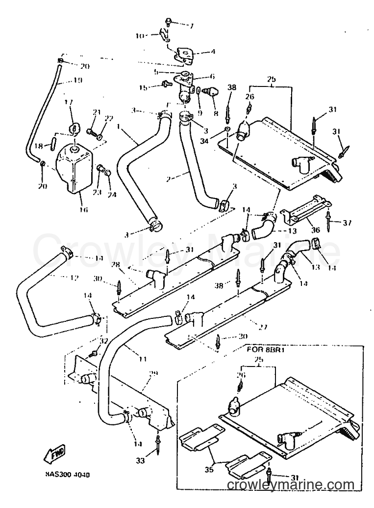 1994 Snowmobile VX500ST - VX500ST (8BR1) [010] - RADIATOR & HOSE