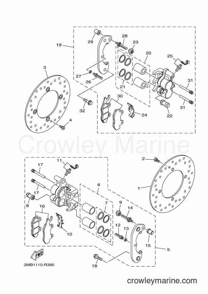 2016 ATV YXE700E - YXE700E (2MB2) [010] - REAR BRAKE CALIPER