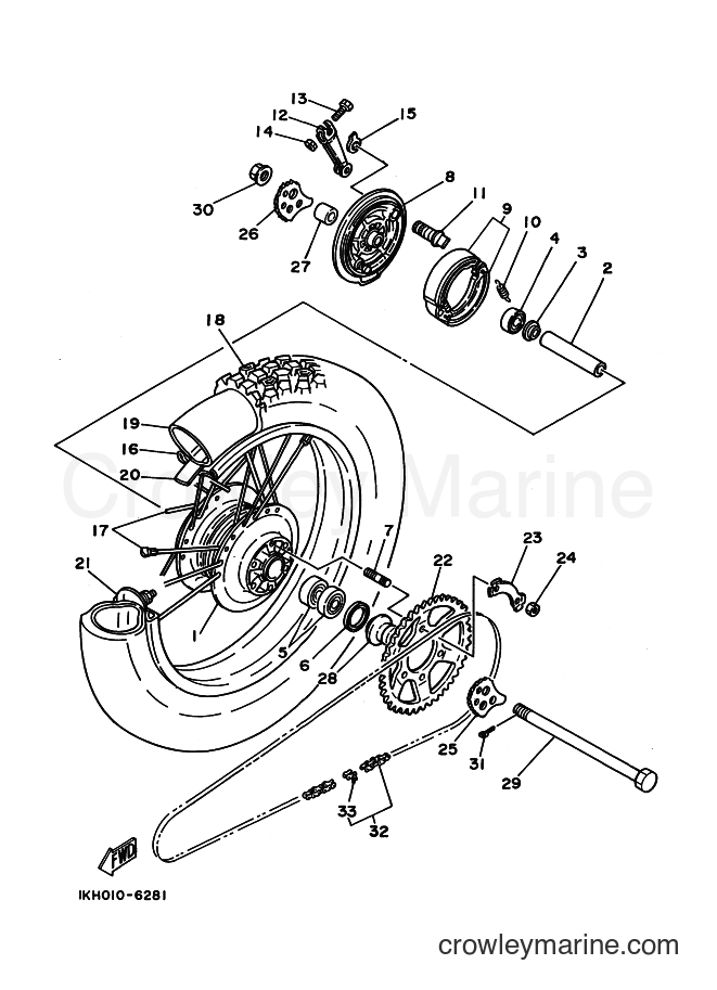 2000 Dirt Bike XT225 - XT225 (4BEU) [010] - REAR WHEEL