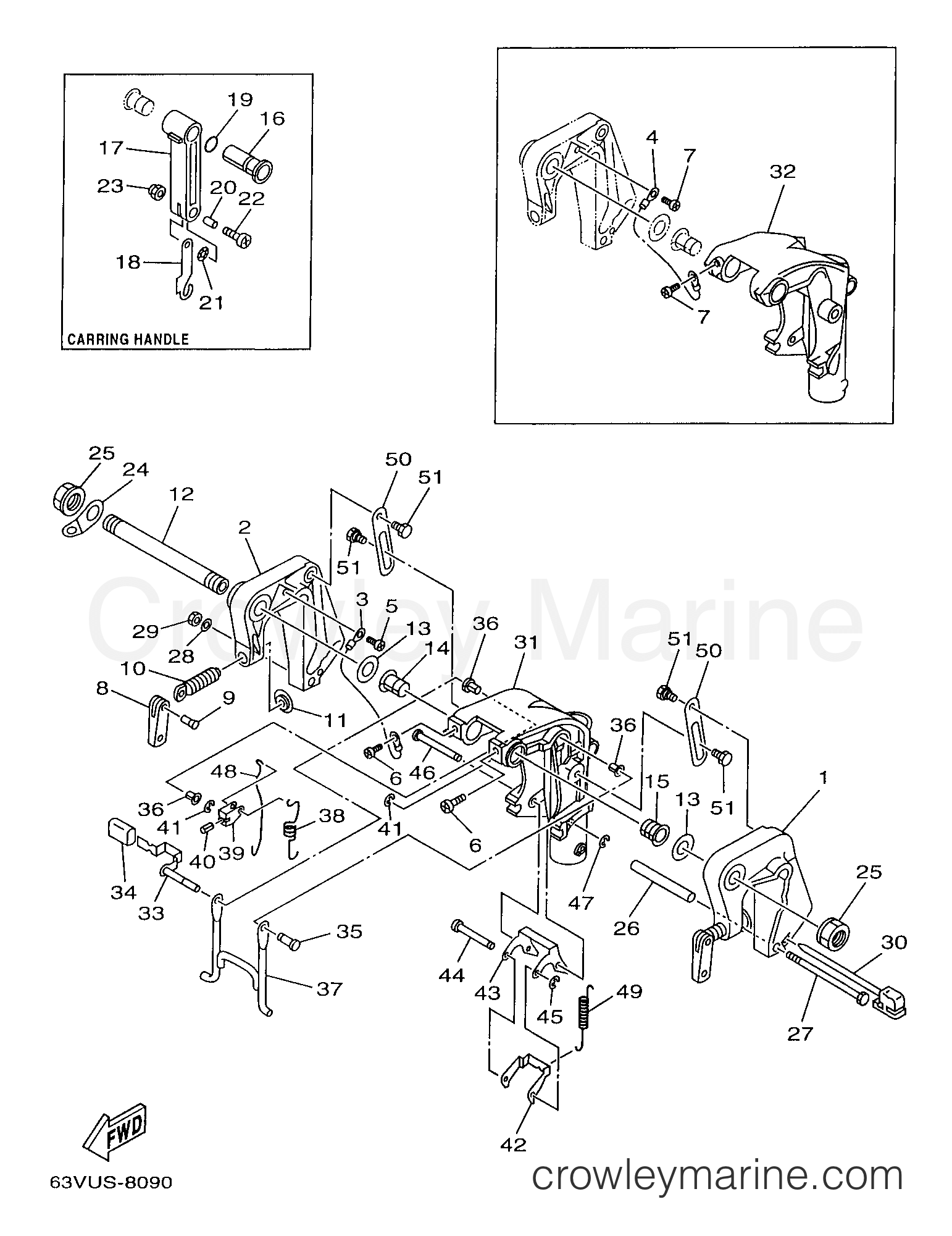 Yamaha Motors 9.9MSHW - BRACKET 1
