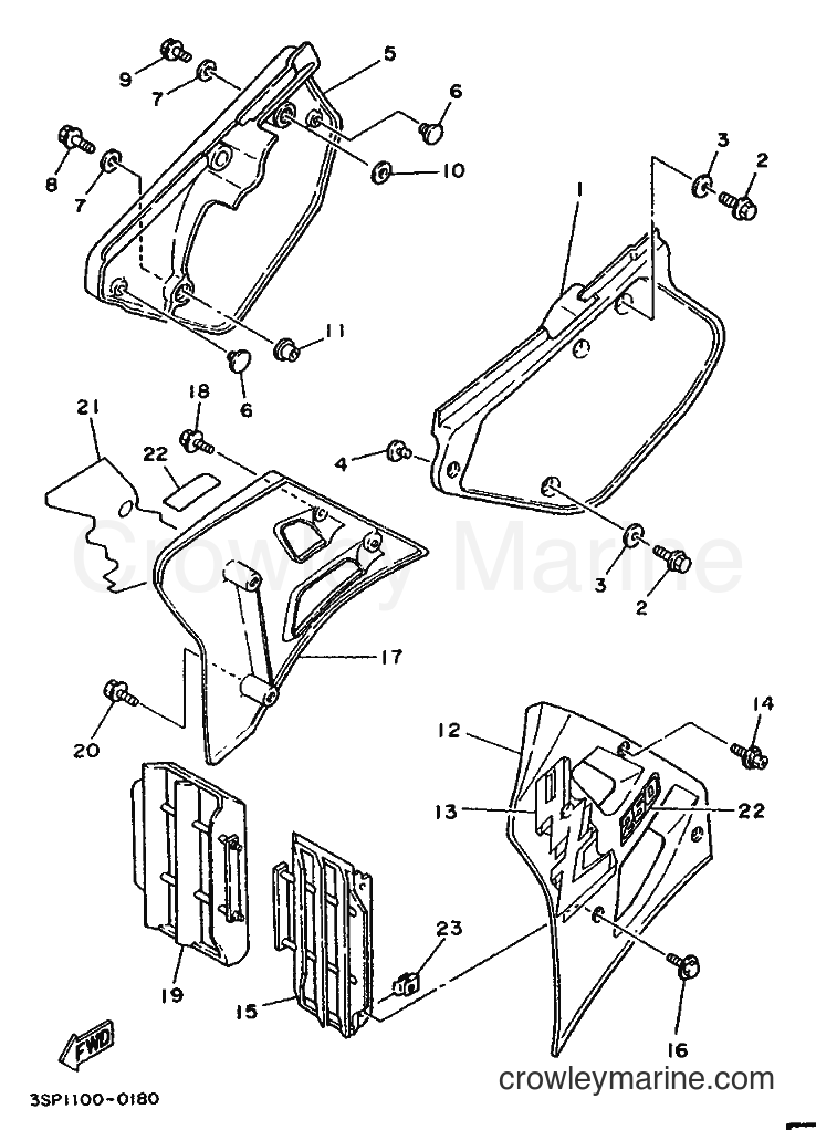 1990 Dirt Bike YZ250 - YZ250 (3SP2) [030] - SIDE COVER