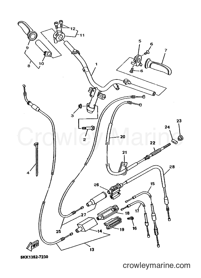 Yamaha Motors YN100'99 (5KK2) [010] - STEERINGHANDLE.CABLE