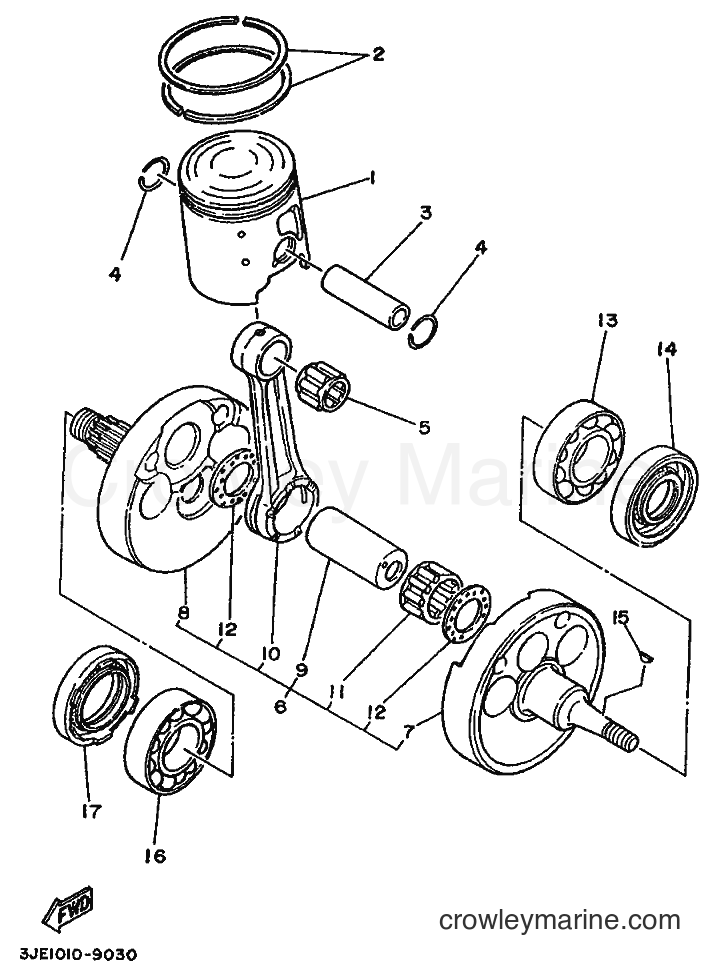 Yamaha Motors YZ250 (3JE1) [99A] - CRANKSHAFT & PISTON